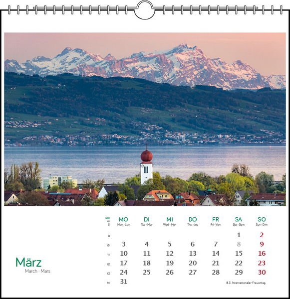 Östlicher Bodensee 2025, Tischkalender Stadler Verlag Kopie