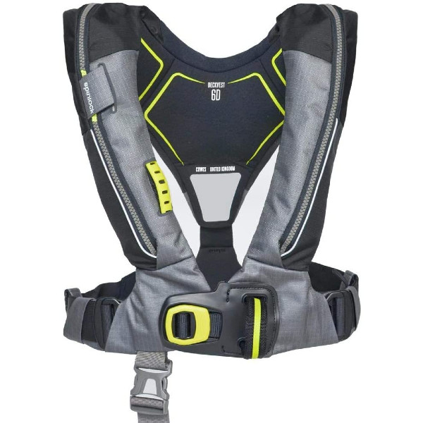 Spinlock Rettungsweste "Deckvest 6D" 170 N mit Sprayhood und Licht, grau/schwarz