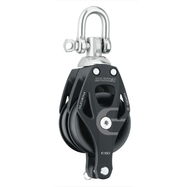 Harken Element 60mm Doppelblock mit Wirbel und Hundsfott H6270