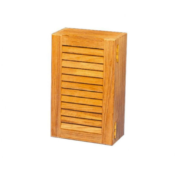 Eintüriger Schrank mit variabler Facheinteilung, 45,5 x 33 x 11,5 cm, Teak