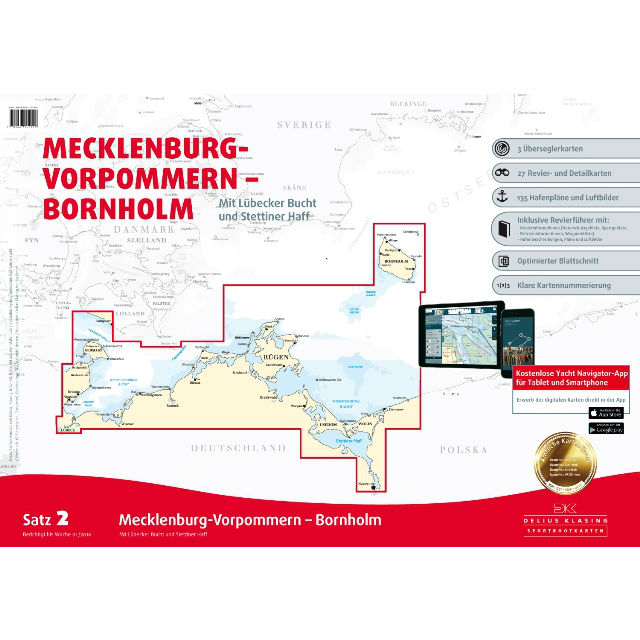 DK Sportbootkarten Satz 2: Mecklenburg-Vorpommern - Bornholm