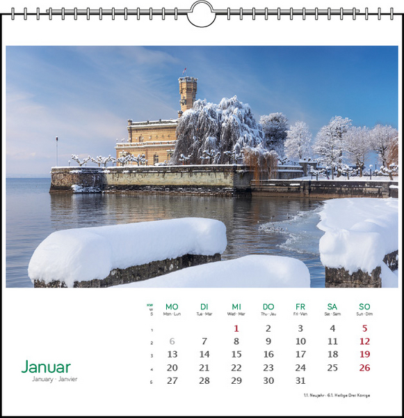 Östlicher Bodensee 2025, Tischkalender Stadler Verlag Kopie